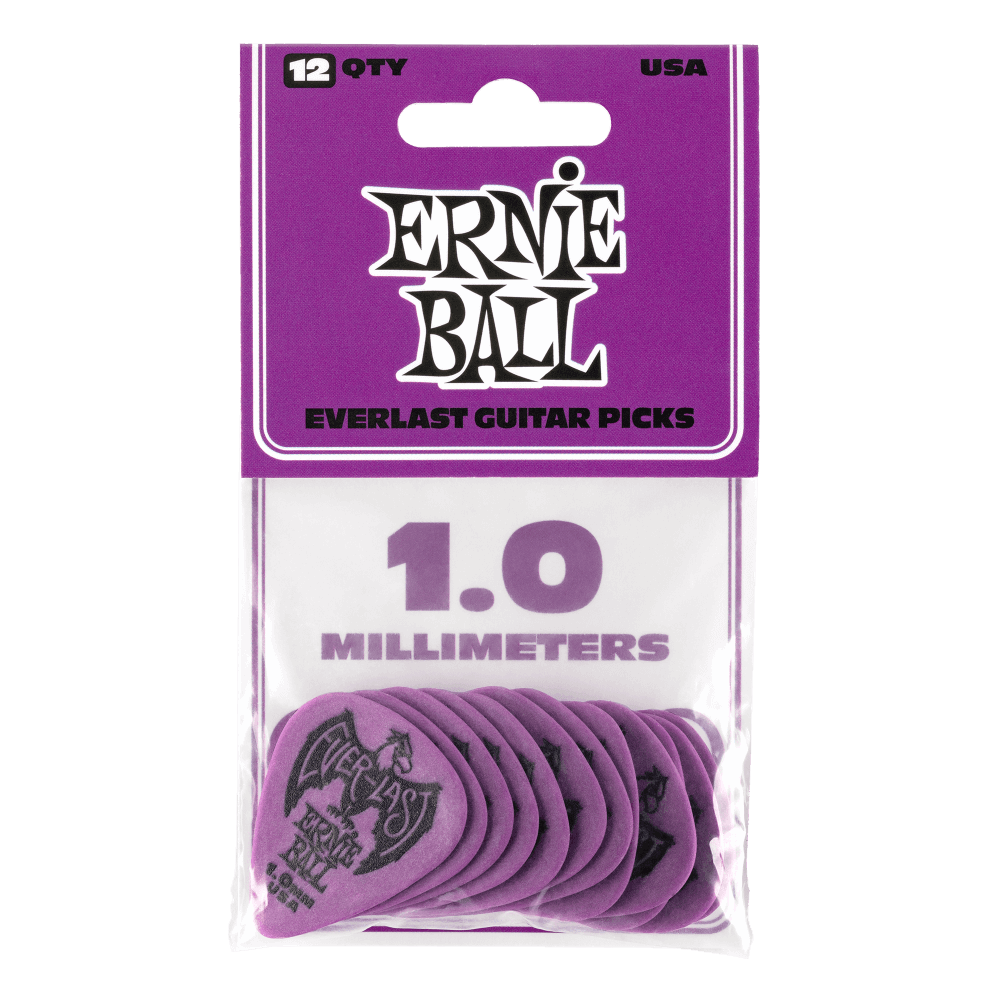 Puas para Guitarra Ernie Ball Everlast Nylon .1.0 Mm Morado Paquete de 12 Pzas 9193