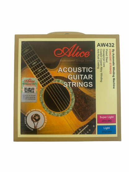Juego de Cuerdas Alice Guitarra Acústica .011/.052 Acero