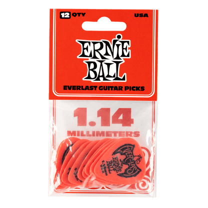 Puas para Guitarra Ernie Ball Everlast Nylon .1.14 Mm Rojo Pardo Paquete de 12 Pzas