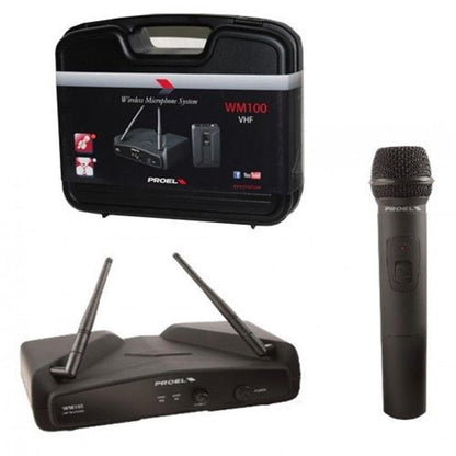 Sistema de Micrófono Vhf Inalambrico Proel con Estuche Mod: Wm100m