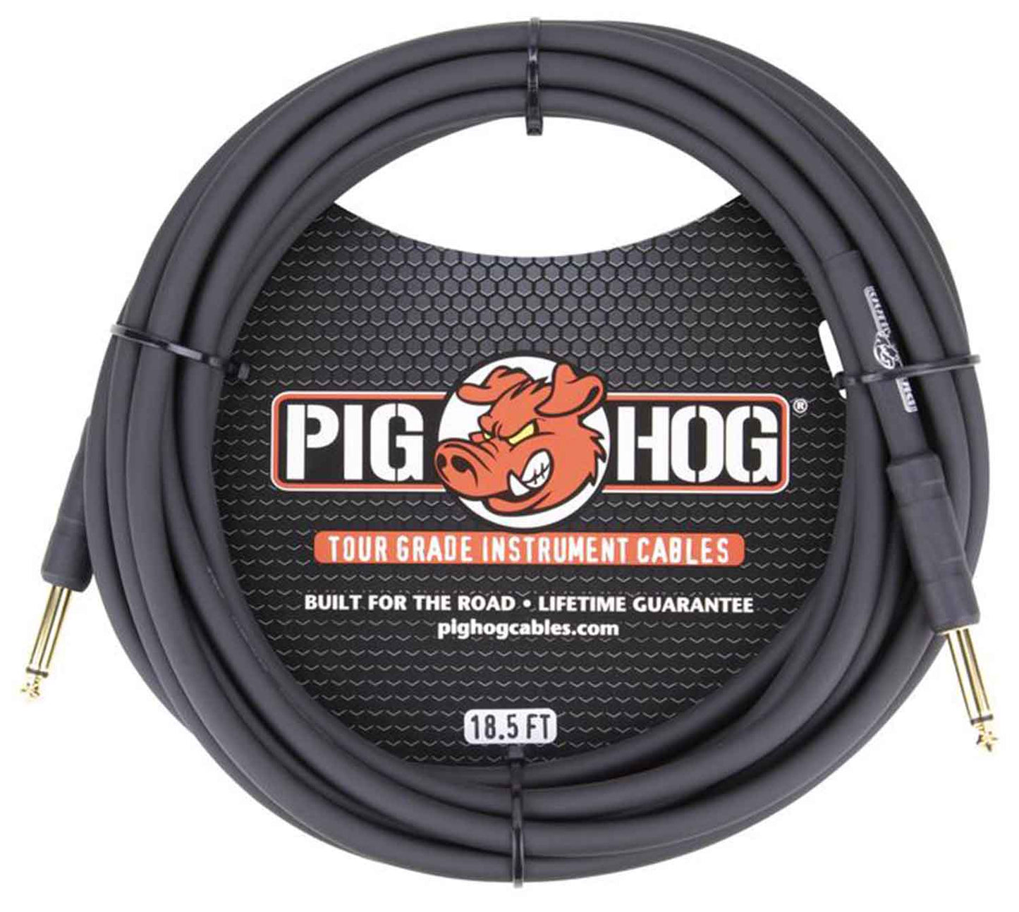 Cable para Instrumento 5.64mt 1/4"-1/4" Pig Hog Negro Ph186