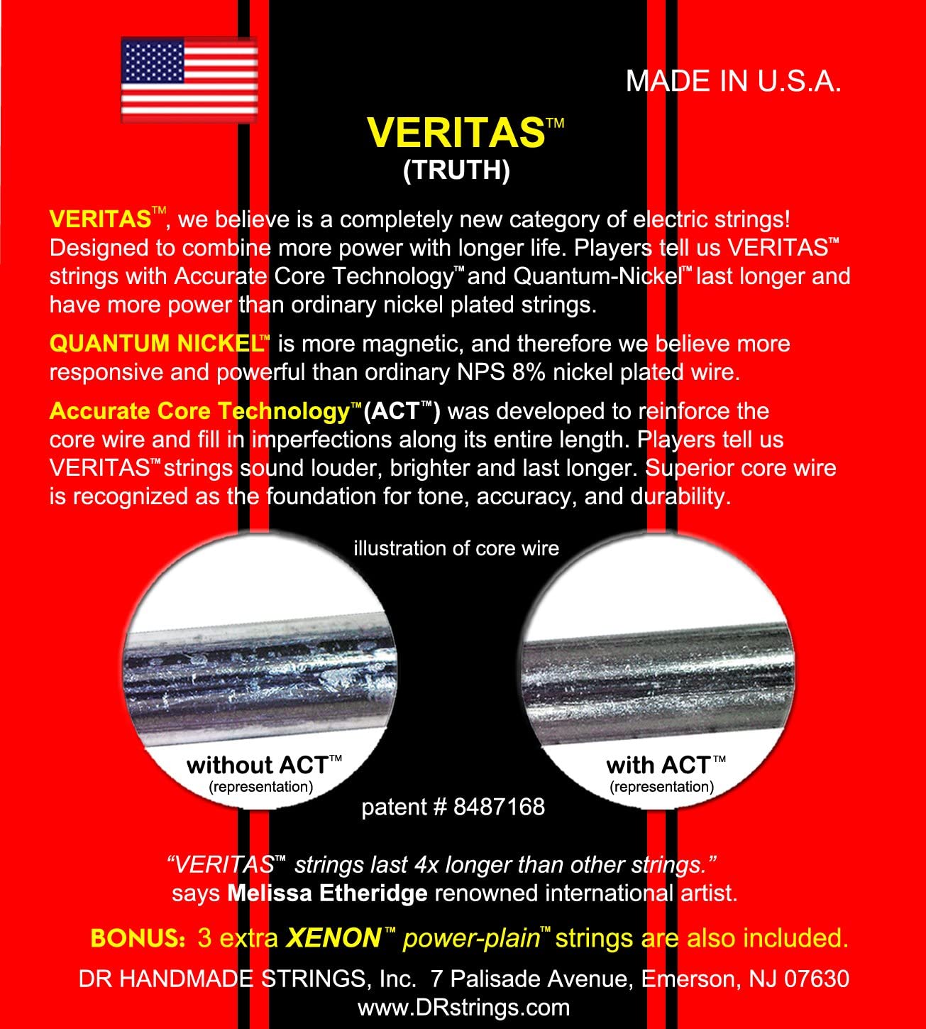 Juego de Cuerdas DR Veritas para Guitarra Eléctrica Light .009-.042