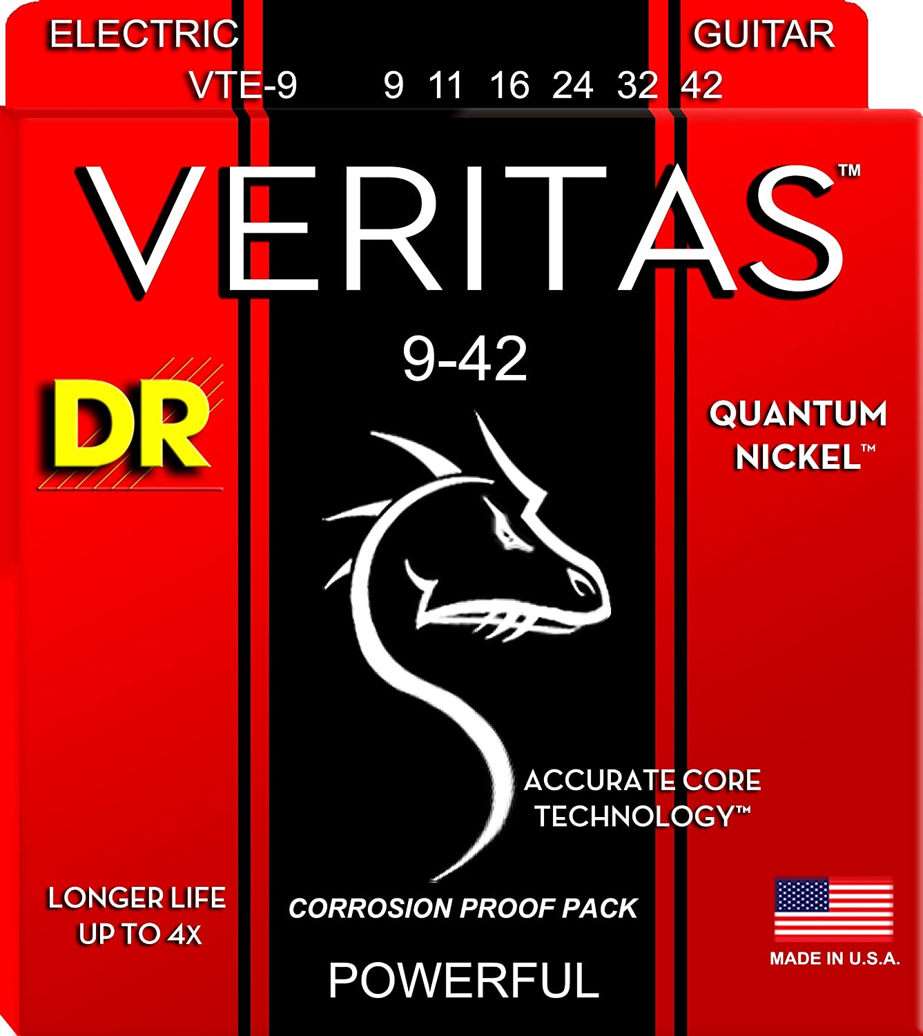 Juego de Cuerdas DR Veritas para Guitarra Eléctrica Light .009-.042