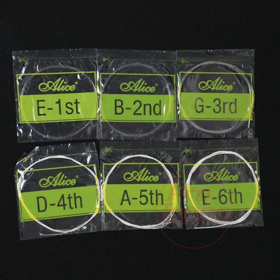 Juego de Cuerdas Alice Guitarra Clásica Nylon Plateado Tensión Normal A107N