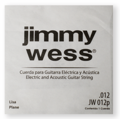 Paquete 6 Cuerdas Jimmy Wess Guitarra Acústica o Eléctrica 2a. Acero .012