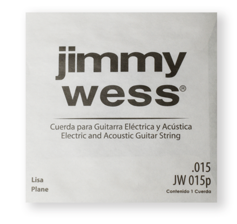 Paquete 6 Cuerdas Jimmy Wess Guitarra Acústica o Eléctrica 2a Acero .015