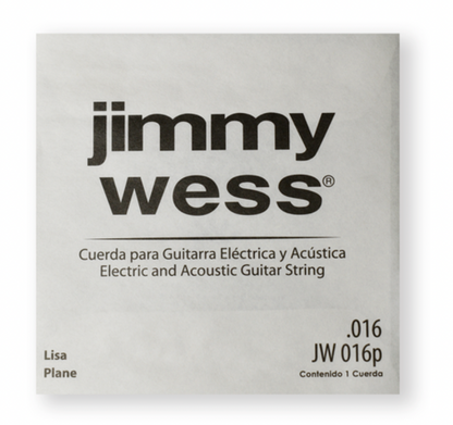 Cuerda Suelta Jimmy Wess Guitarra Acústica o Eléctrica 2a Acero .016
