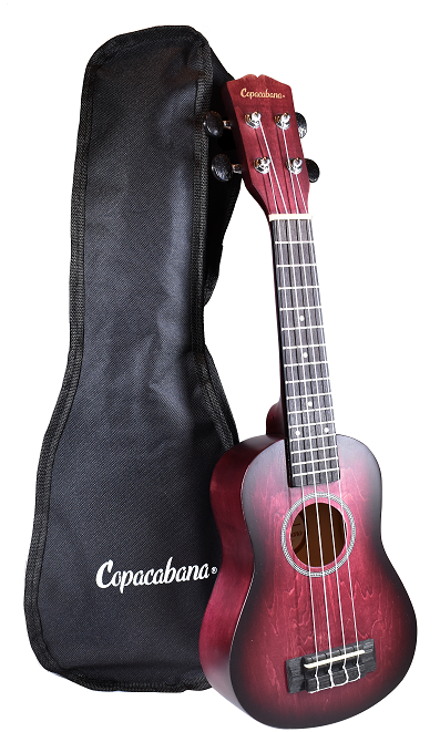 Ukulele Soprano Copacabana Linden Term Rojo con Funda ⌘ Cpuk057