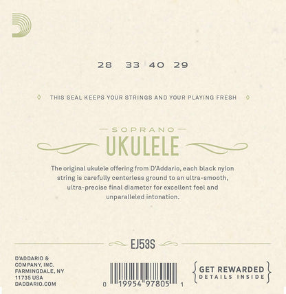 Juego de Cuerdas D'Addario Ukulele Soprano Nylon