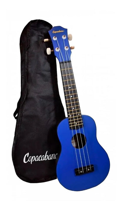 Ukulele Soprano Azul Rey con Funda Copacabana