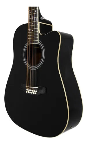 Guitarra Texana Electroacustica Negra 12 Cdas Segovia