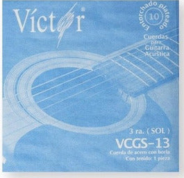 Cuerda Suelta Guitarra Acústica Victor Acero 3a
