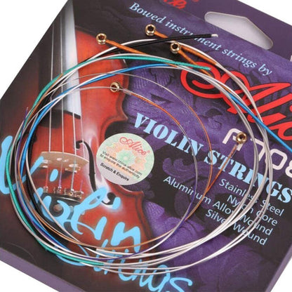 Juego de Cuerdas Alice Violín 4/4 Acero Entorchado Plata A708