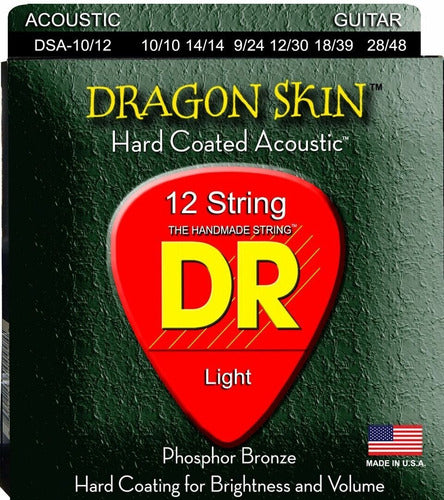 Juego de Cuerdas DR Dragon Skin Docerola .010-.048