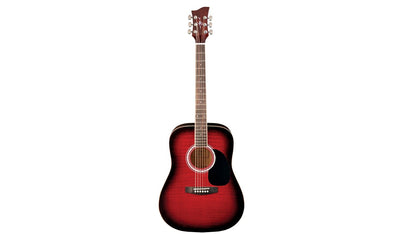 Guitarra Acústica Jay Turser Tapa Flameada Rojo Sunburst