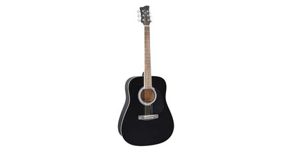 Paquete Guitarra Acústica Jay Turser Negro con Funda, Púas y Afinador