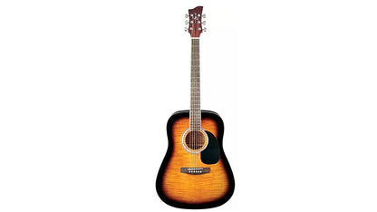 Paquete Guitarra Acústica Jay Turser Sunburst Funda, Púas y Afinador