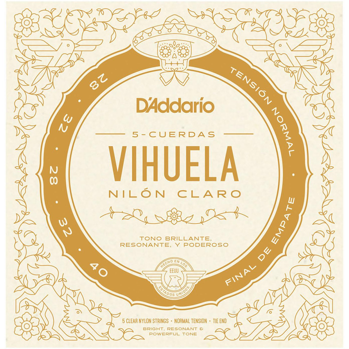 Juego de Cuerdas D'Addario Vihuela Nylon MV10N