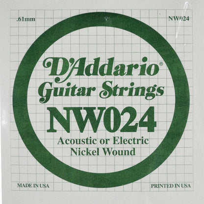 Cuerda Suelta D'Addario NW-024 Guitarra Eléctrica .024 Níquel