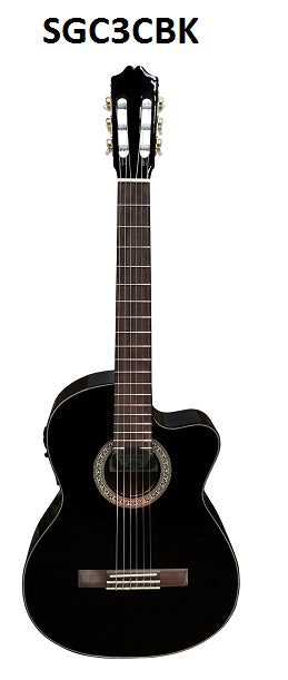 Guitarra Clásica Electroacústica Segovia Con Resaque Negro