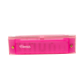 Harmónica de Plástico Vincenzo con 10 Orificios, Color Rosa