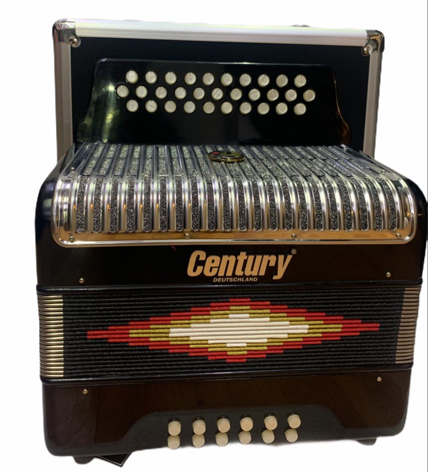 Acordeon Century de Botones Tono Fa Color Negro
