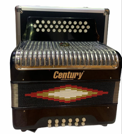 Acordeon Century de Botones Tono Fa Color Negro