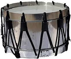 Tambor Banda de Guerra Infantil Aros de Aluminio Parche Sintético Acero Inoxidable 10"