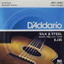 Encordadura D'Addario EJ-35 Guitarra Folk 12 Cuerdas .011-.047
