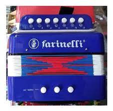 Mini Acordeon Infantil para Niño 7 Botones Farinelli Azul Rey