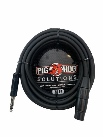 Cable para Microfono Blanceado 6.10mt 1/4"estereo-xlr Pig Hog