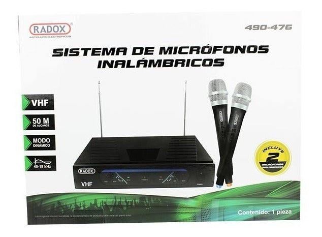 Sistema de Microfonos Inalambricos Marca Radox Mod: