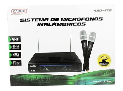 Sistema de Microfonos Inalambricos Marca Radox Mod: