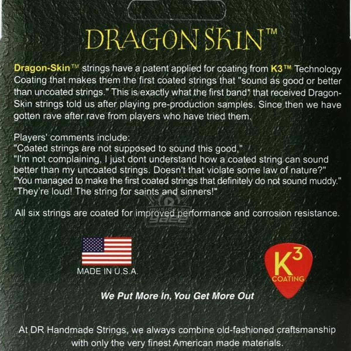 Juego de Cuerdas DR Dragon Skin Docerola .010-.048